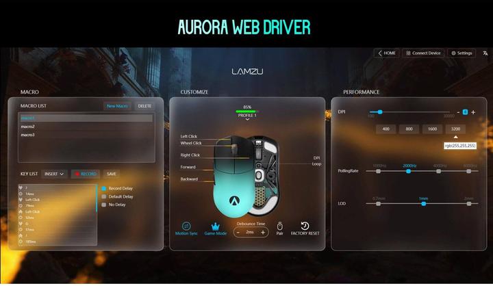 Actual product image Lamzu Maya X 8K (Cable, Wireless)