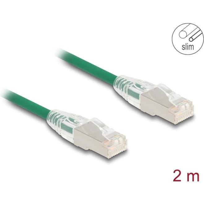 Delock RJ45 Netzwerkkabel Cat.6A Stecker zu Stecker mit gebo (U/FTP, CAT6a, 2 m), Netzwerkkabel