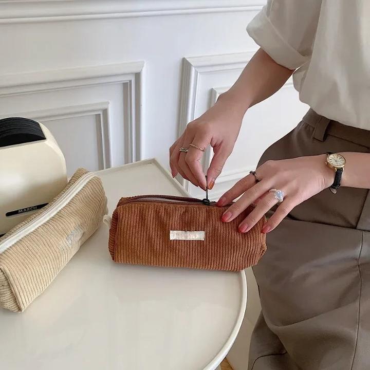 Actual product image Only-Bags.Store Toiletry bag Organiser Corduroy cosmetic bag Small make-up case