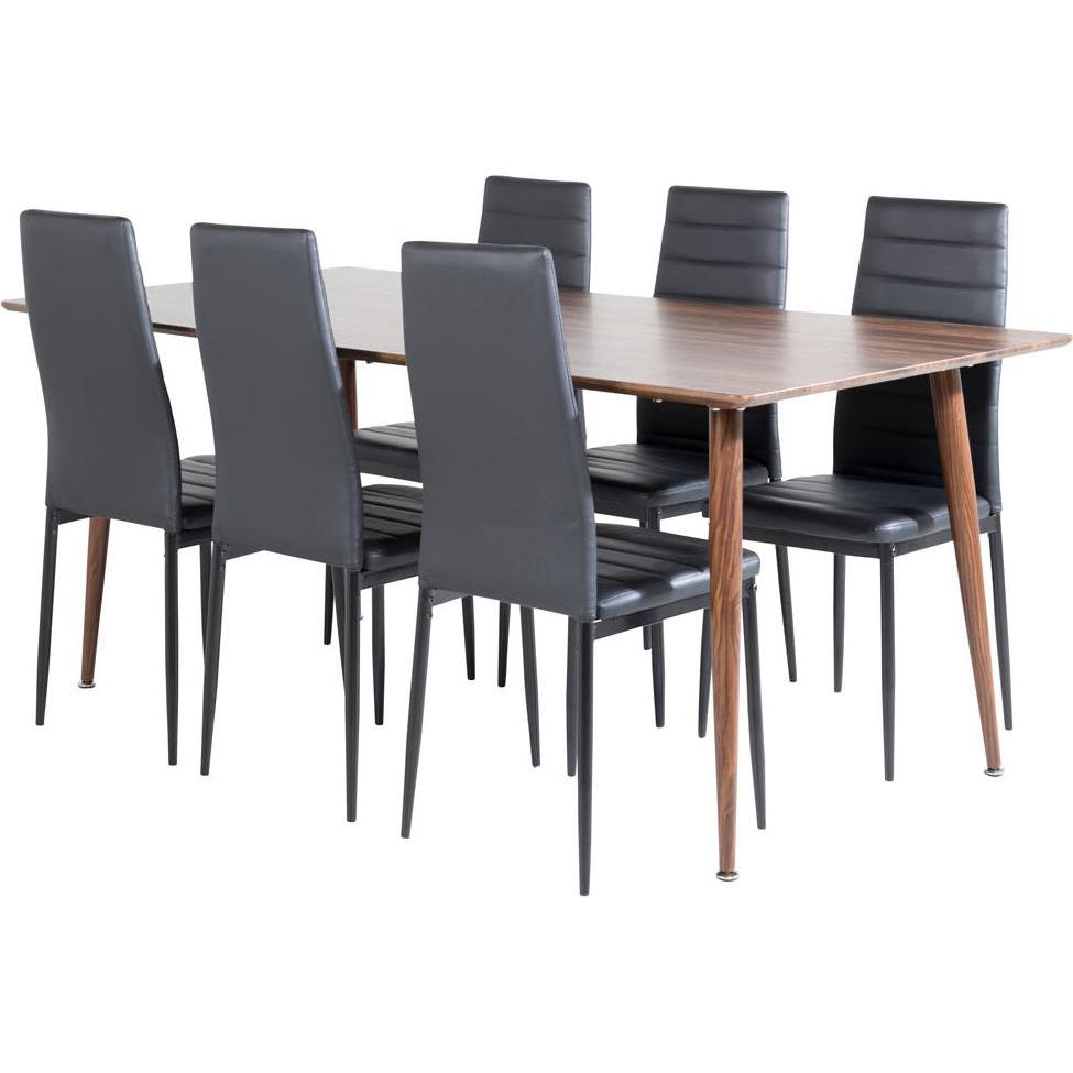 Ebuy24, Esstisch, Essgruppe Polar 26 (7-teilig) (90 x 180 x 75 cm)