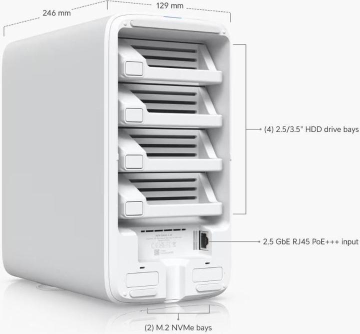 Produktbild Ubiquiti UNAS-4-W-EU - NAS Gehäuse, 0 MB, 0 HDD, 4 GB RAM