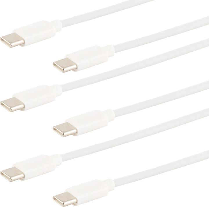 Actual product image S-Impuls Set of 3 charging & data cables USB-C, USB 2.0, PD, white, 1m (1 m, USB 2.0, 60 W)