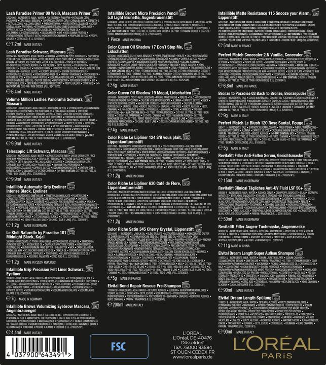 Nutritional values and ingredients L'Oréal Paris Maison
