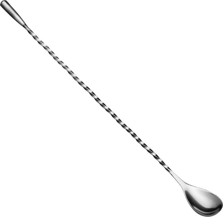 Immagine prodotto Ich-zapfe Cucchiaio da bar a goccia ritorta con pomolo in metallo 31 cm - acciaio inox (Frusta cocktail)