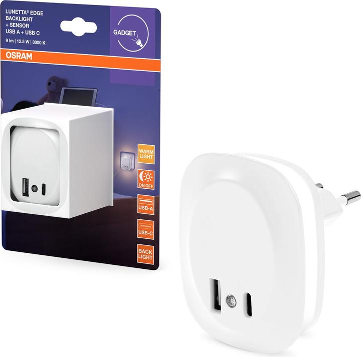 Osram Lunetta Edge USB A&C 830 USB A C Bianco