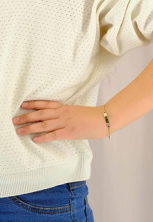 Image du produit Muau Bracelet plaquette (14 cm, Or jaune 750/18K)