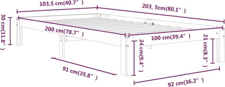 Image du produit vidaXL Bettrahmen (140 x 190 cm)