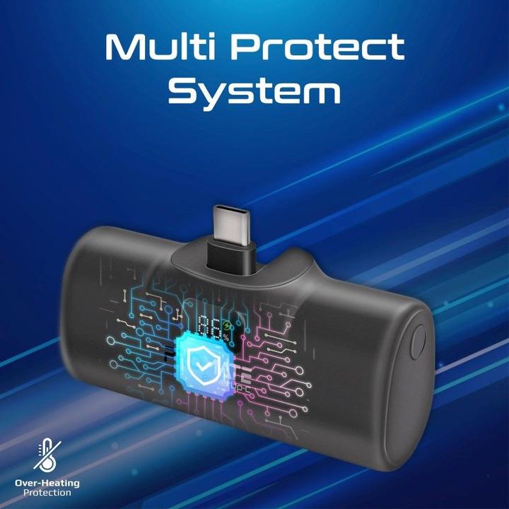 Actual product image ProMate PowerUp-C 5000mAh Mini Powerbank Black (5000 mAh, 18.50 Wh)