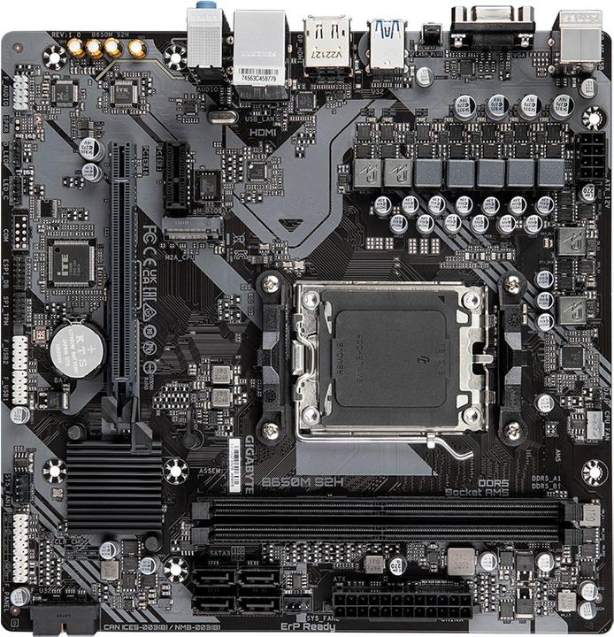 Actual product image Gigabyte MB GBT AMD AM5 B650M DS2H (rev 1.0) (AM5, AMD B650, mATX)
