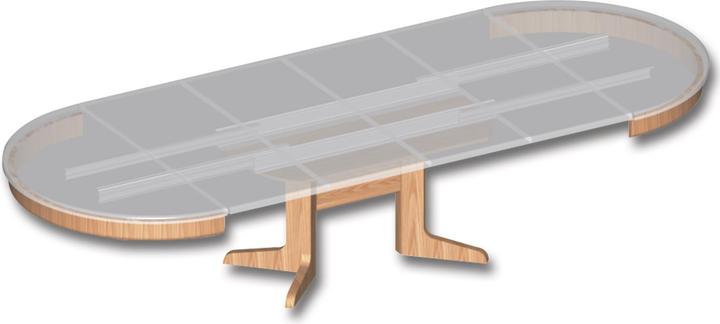 Produktbild Pöttker Ausziehtischführung ALU 77, Auszugslänge 2543 mm, Platten 3x500, Aluminium