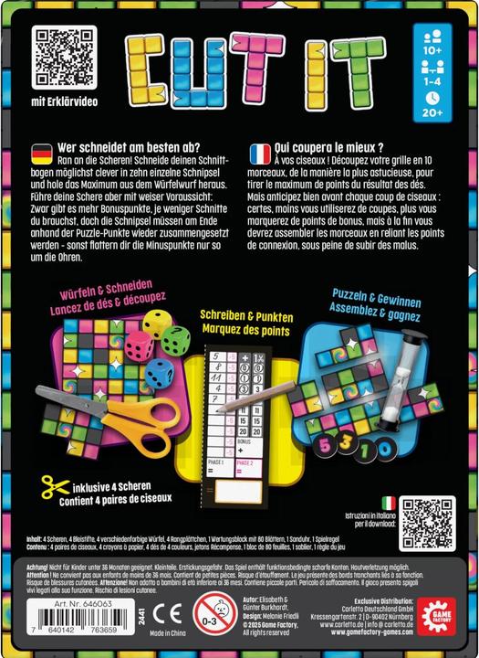 Immagine prodotto Game Factory Cut it (mult) (Francese, Italiano, Tedesco, 1 - 4 Giocatori)