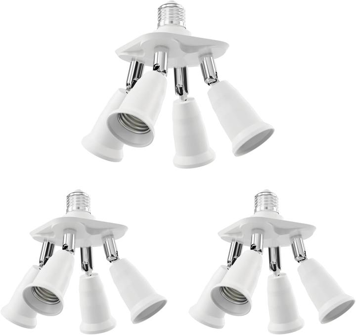 Actual product image Ledscom.de E27 4-fach Splitter-Adapter Set (3 Stück)