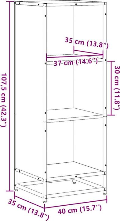 Image du produit vidaXL Bücherregal (40 x 35 x 139 cm)