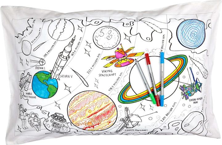 Produktbild Eat Sleep Doodle kissenbezug malen und lernen kind - weltraumforscher (taille ) (75 x 50 cm)