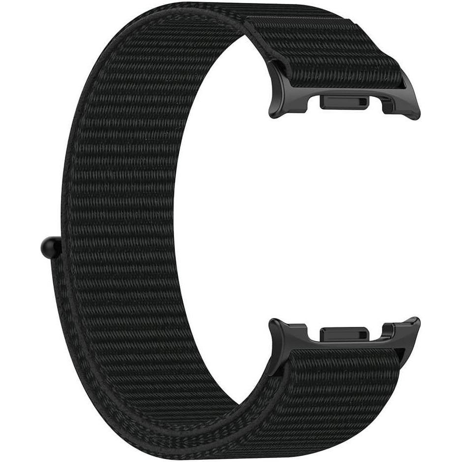 Cover-Discount Samsung Galaxy Watch 8 - Nylon Stoff Band flexibel mit Klett (Nylon), Cinturini per orologi, Nero