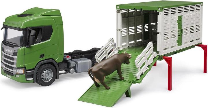 Image du produit Bruder Scania Super 560R Camion de transport d'animaux avec 1 bovin