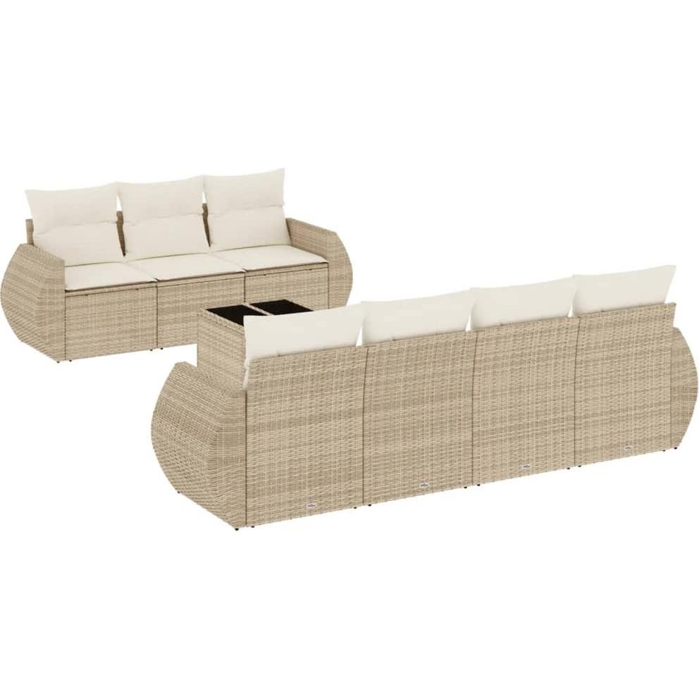 VidaXL, Gartenlounge, Gartenmöbel Sofa Garnitur Gartengarnitur Garten Sitzgruppe 8-tlg. Beige
