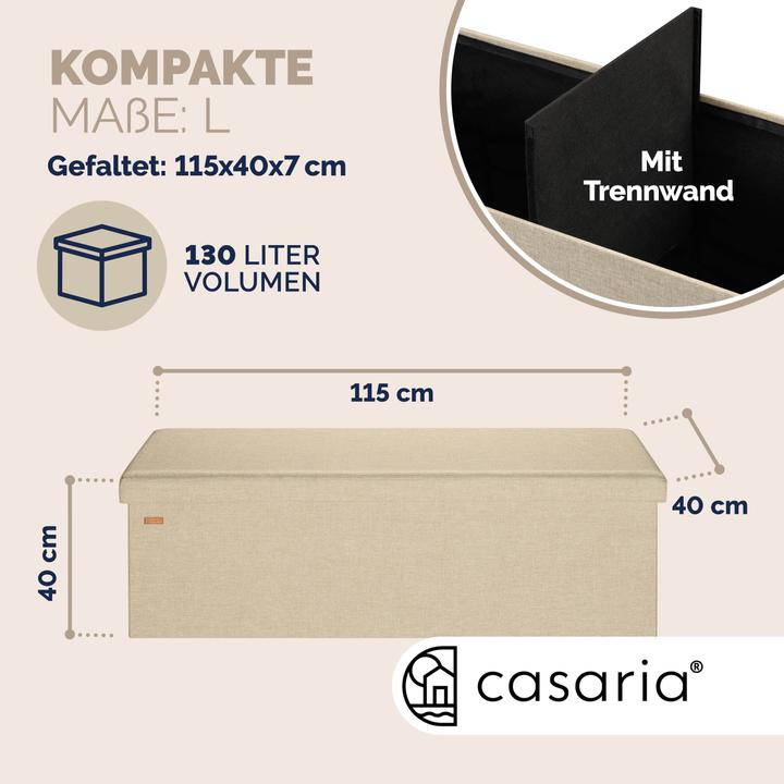Produktbild Casaria Sitztruhe mit Stauraum (115 cm)