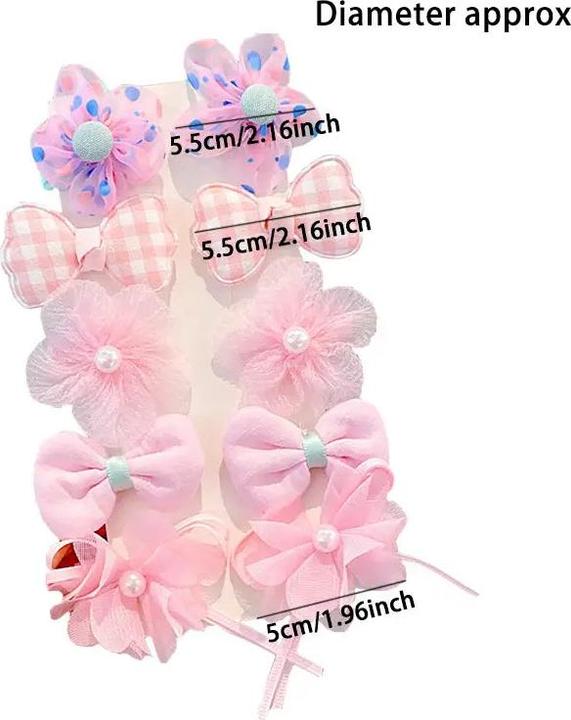 Actual product image Activity Board 10 pieces of adorable flower hair clips, hair jewellery for girls, 10 pieces of girls' hair ties