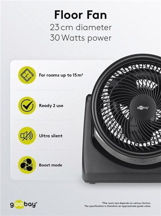 Actual product image Goobay 22,90cm (9") floor fan (60 dB)