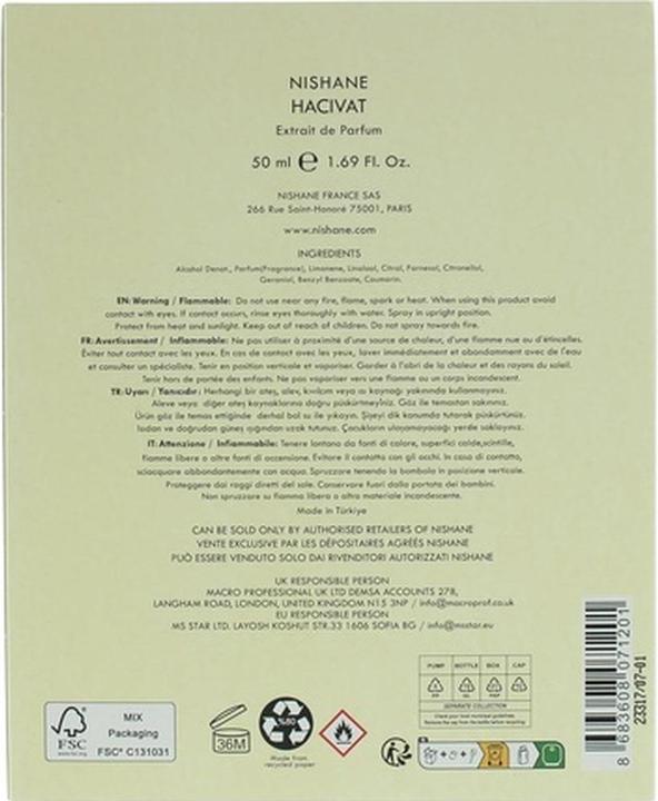 Actual product image Nishane Hacivate (Extrait De Parfum, 50 ml)