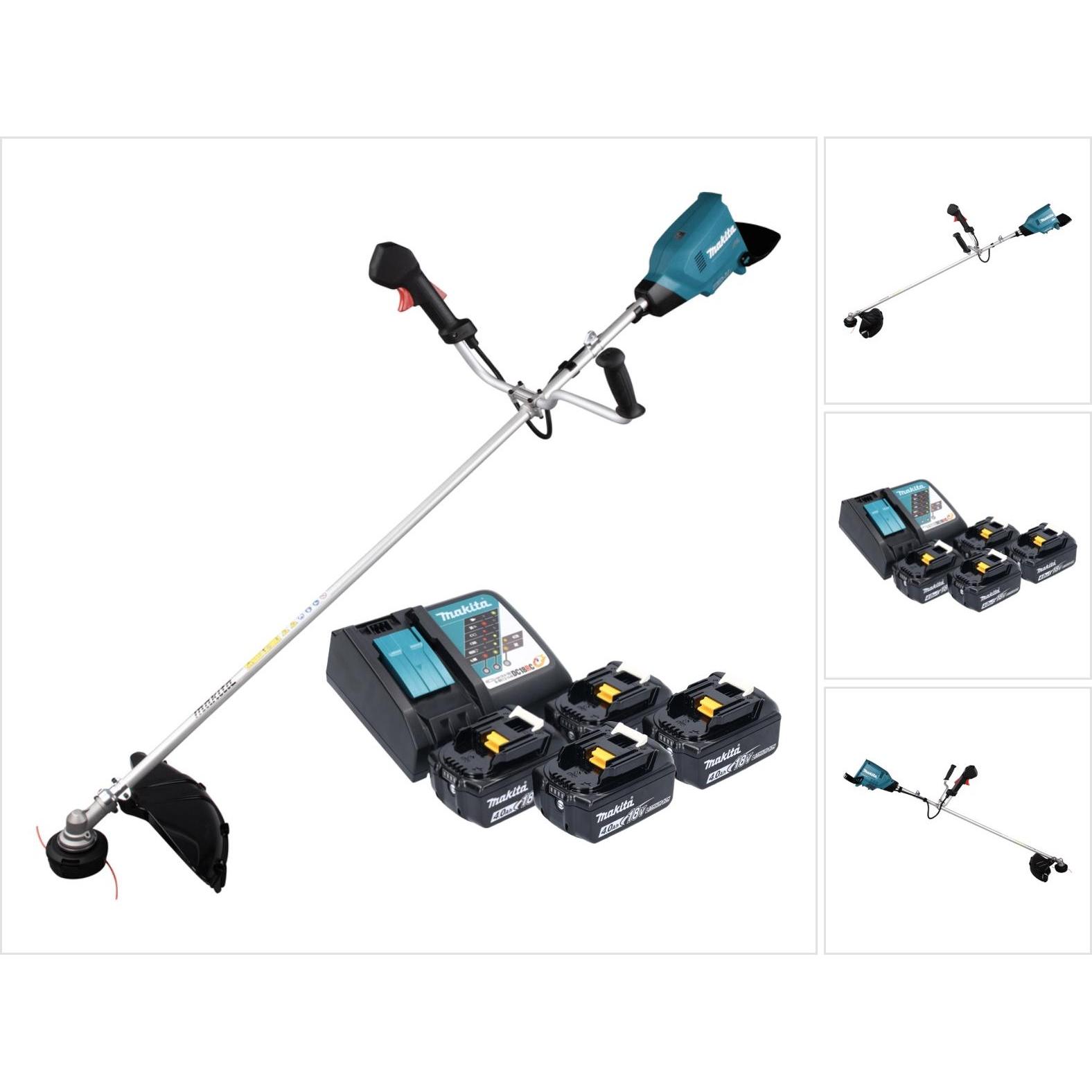 Makita, Decespugliatore, DUR 369 ARM4 Decespugliatore a batteria 36 V ( 2x 18 V ) 43 cm brushless + 4x batteria 4.0 Ah +