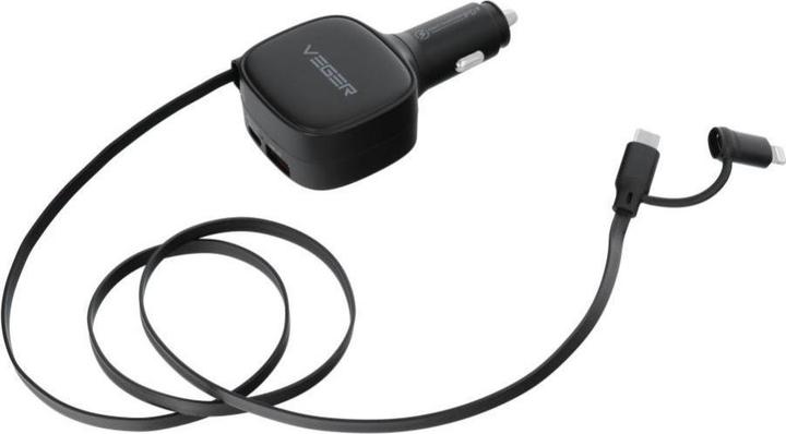 Veger Car accessories car charger USB C + cable USB C / Lightning QC PD 84W CC89 black