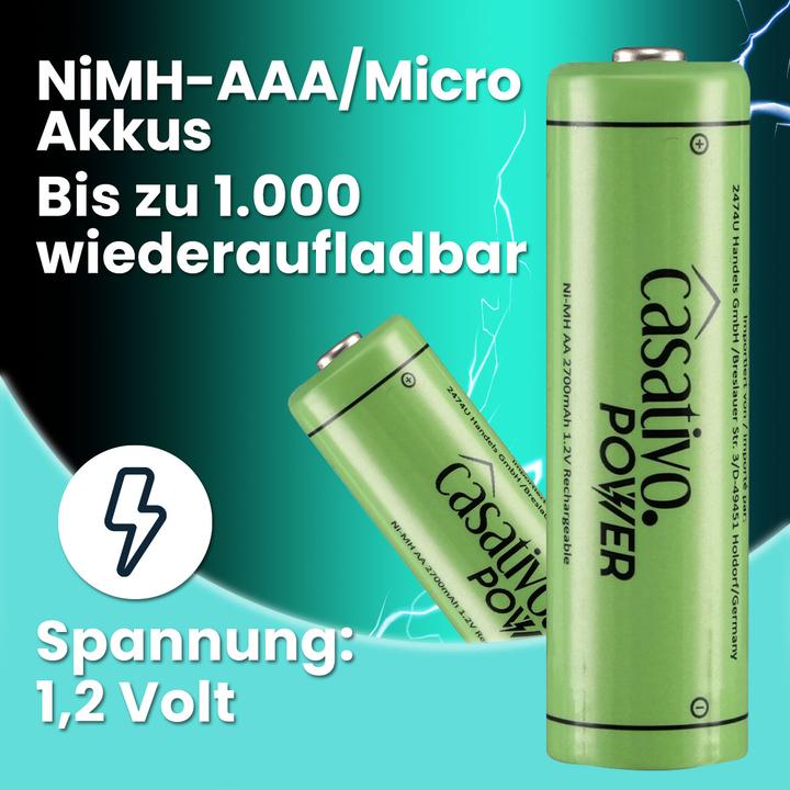 Image du produit Casativo Piles rechargeables NiMH-AAA/Micro (8 pcs, AAA, 1100 mAh)