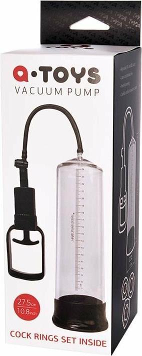 Image du produit Toyfa A-TOYS, Penispumpe, PVC, Transparent, 27,5 cm, inklusive 3 Cockringe