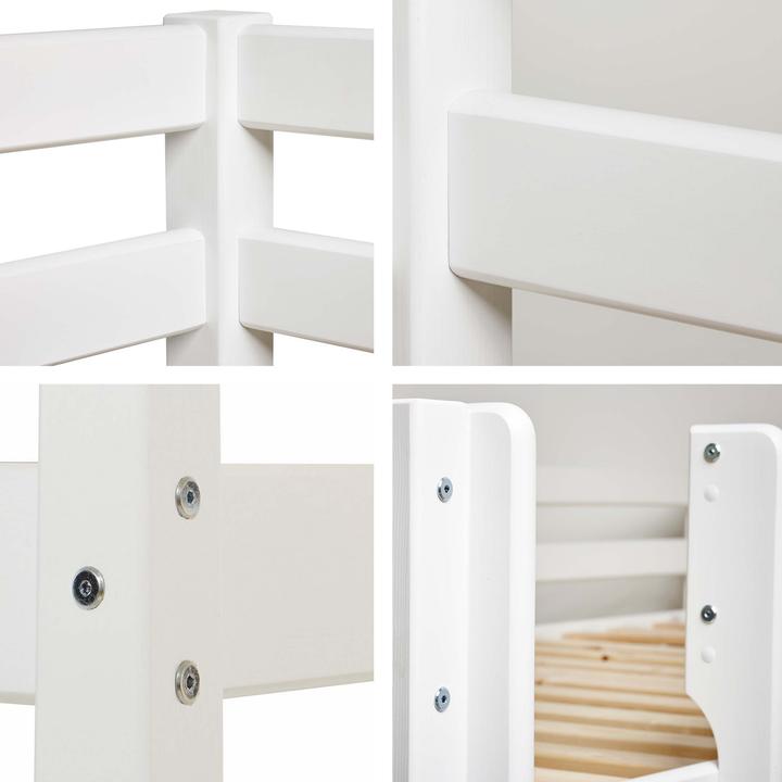 Actual product image Hoppekids ECO Comfort half high bed 70x160 cm with slats, White (70 x 160 cm)