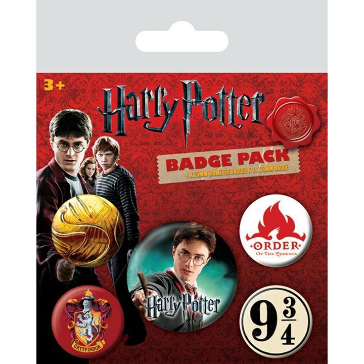 Actual product image Pyramid HARRY POTTER - Pack 5 Badges - Gryffindor