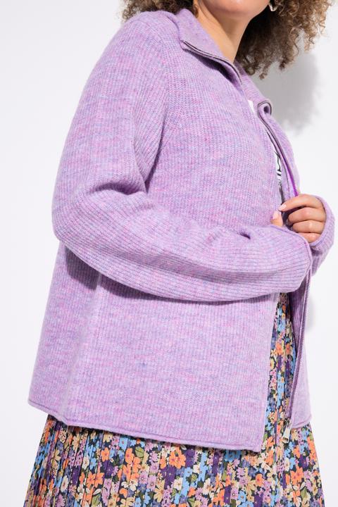 Image du produit Ulla Popken Cardigan col montant, manches longues et fermeture zippée (42, 44)