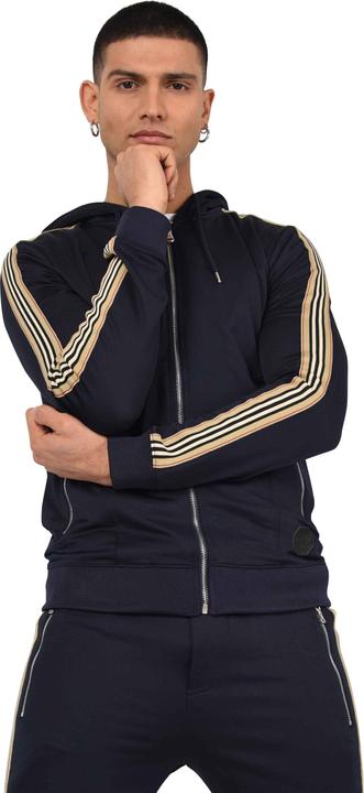 Produktbild Project X Paris Kapuzen-Sweatshirt mit Reissverschluss und Reiterstreifen (L)