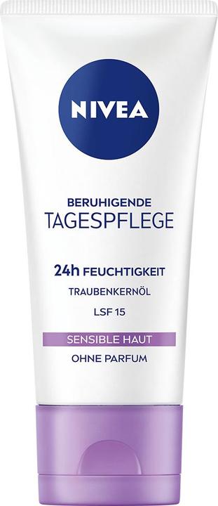 Produktbild NIVEA beruhigende Creme für tägliche empfindliche Haut SPF15, 50 ml (50 ml, Tagescreme, SPF 15)