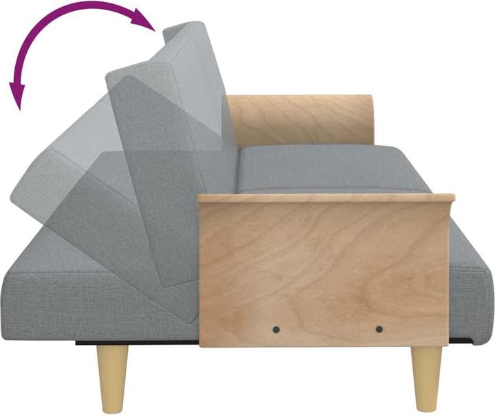 Immagine prodotto VidaXL Divano letto a 2 posti con cuscini Poggiapiedi Divano letto Daybed Velluto grigio chiaro (Divano letto)