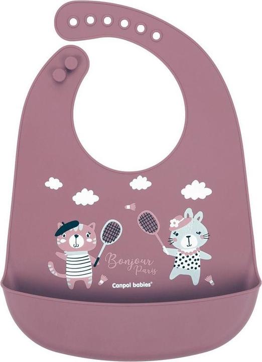 Actual product image Canpol BABIES bib BONJOUR PARIS, dark red, 74/027 red (6 Months)