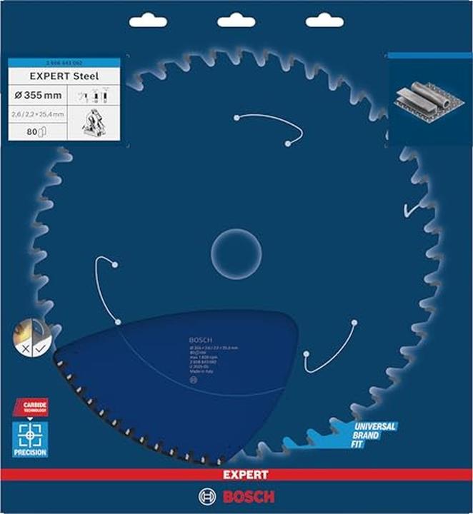 Produktbild Bosch Professional Zubehör Kreissägeblatt Expert for Steel, 355 x 25,4 x 2,6 mm, 80