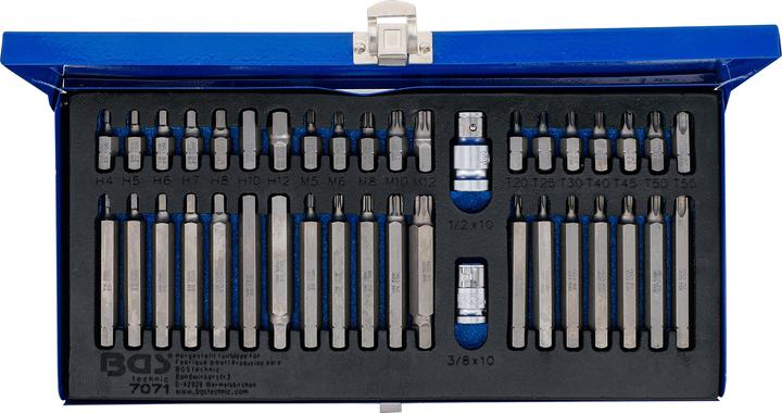 Immagine prodotto BGS Serie di inserti combinati 40 pz. (Profilo a T (per Torx) T20 - T25 - T30 - T40 - T45 - T50 - T55, Multidente interno (per XZN) M5 - M6 - M8 - M10 - M12, Esagono cavo 4 - 5 - 6 - 7 - 8 - 10 - 12 mm)