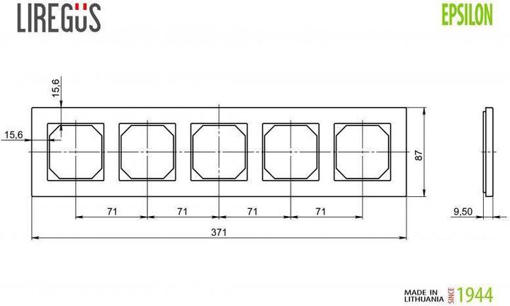 Actual product image Liregus 5-Way Frame Matt Glass