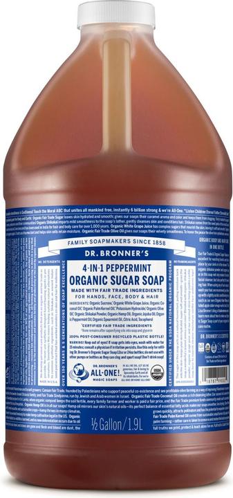 Actual product image Dr. Bronner's Peppermint (Liquid soap, 1900 ml)