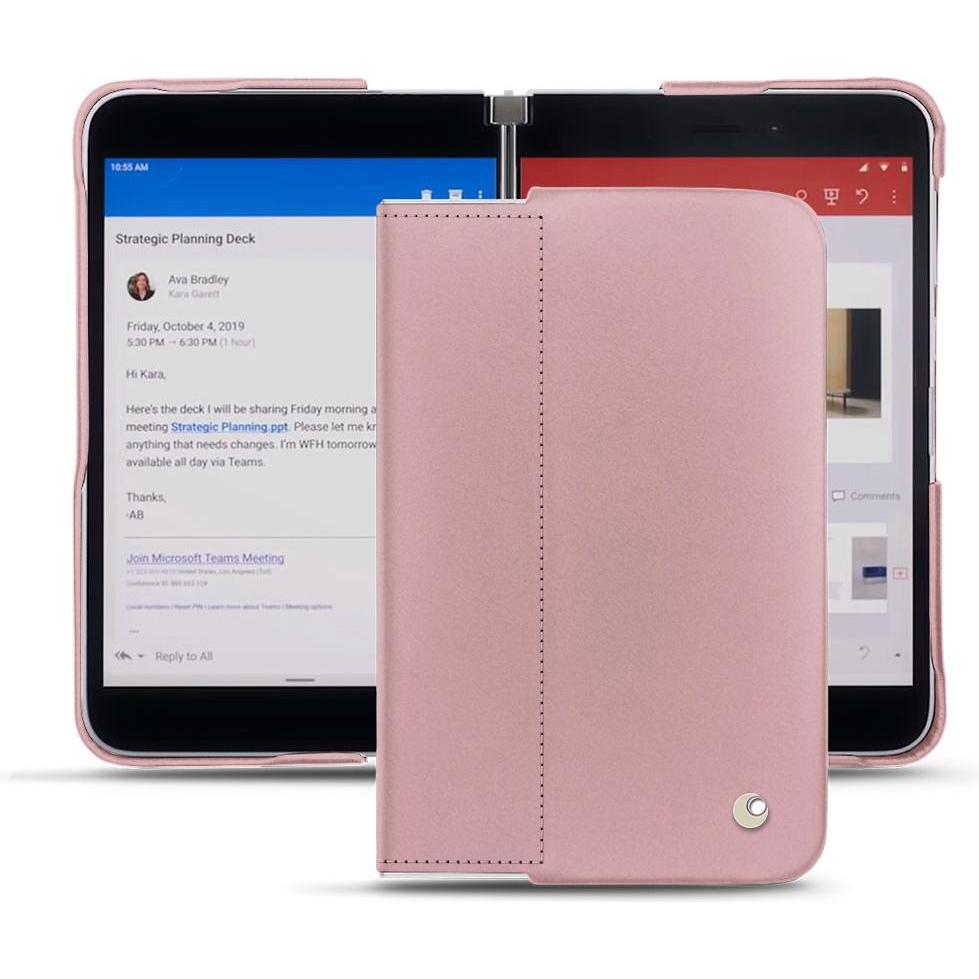 Noreve Lederschutzhülle (Microsoft Surface Duo), Smartphone Hülle, Rosa