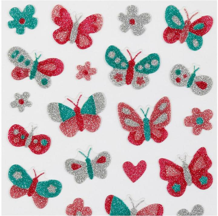 Actual product image Creativ Company Glitter sticker 10 x 16 cm 1 sheet, butterfly