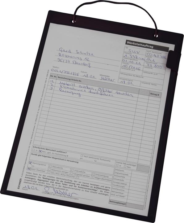 Produktbild Eichner Auftragstasche mit Klettverschluss, Kordel u.Tasche DIN A4 schwarz (A4, 10 Stück)