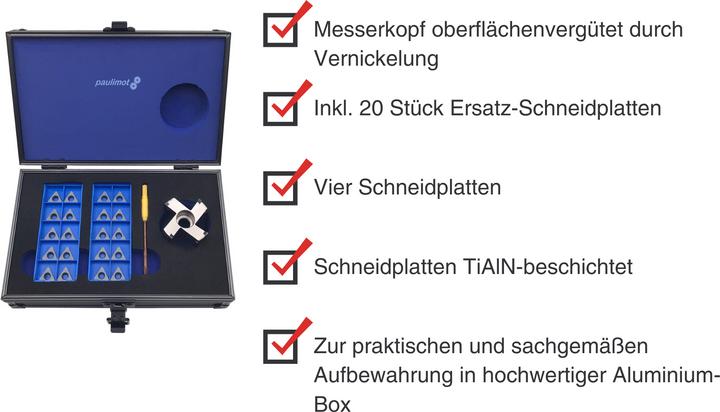 Actual product image Paulimot Messerkopf 50 mm + 20 x Ersatz-Schneidplatte
