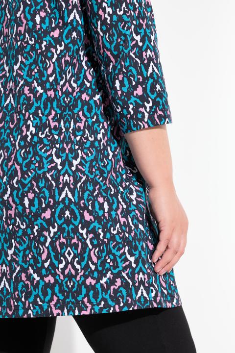 Immagine prodotto Ulla Popken Maglia dal taglio lungo e svasato con scollo a tunica e maniche a 3/4 (54)