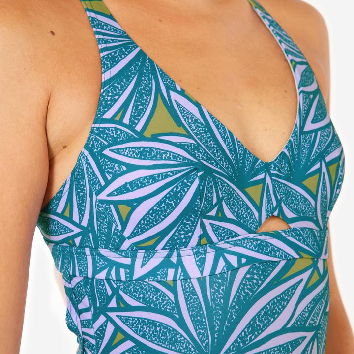 Image du produit Olaian Maillot de bain 1 pièce de surf Femme - Agatha flow bleu et violet (42)