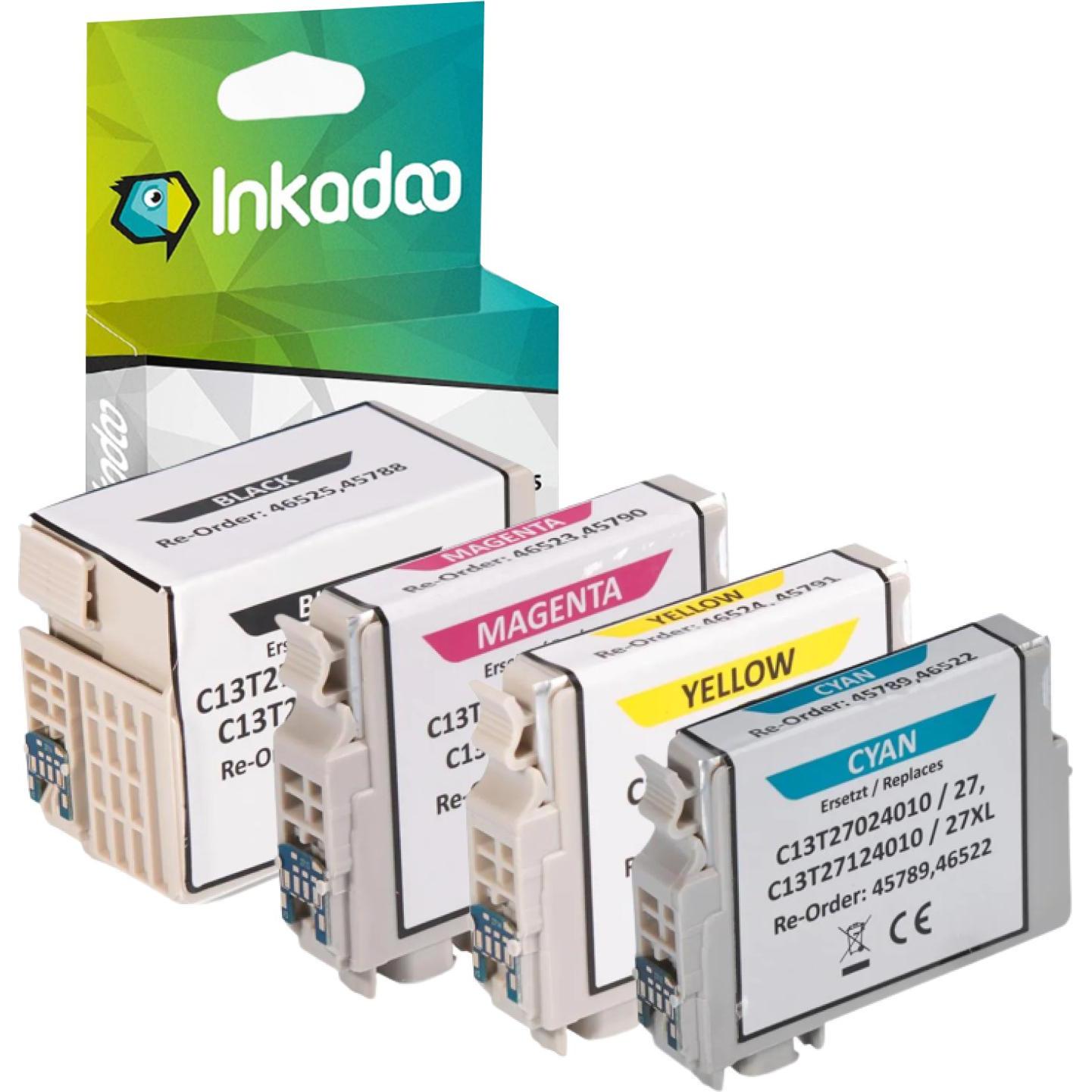 Inkadoo, Druckerpatrone, Druckerpatronen kompatibel mit Epson C13T27144010 / 27XL Tintenpatrone