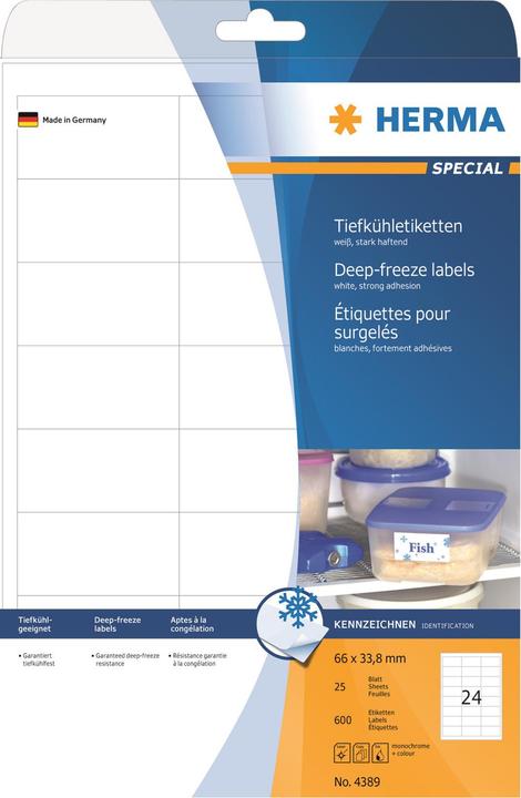 Productafbeelding HERMA Diepvriesetiketten A4