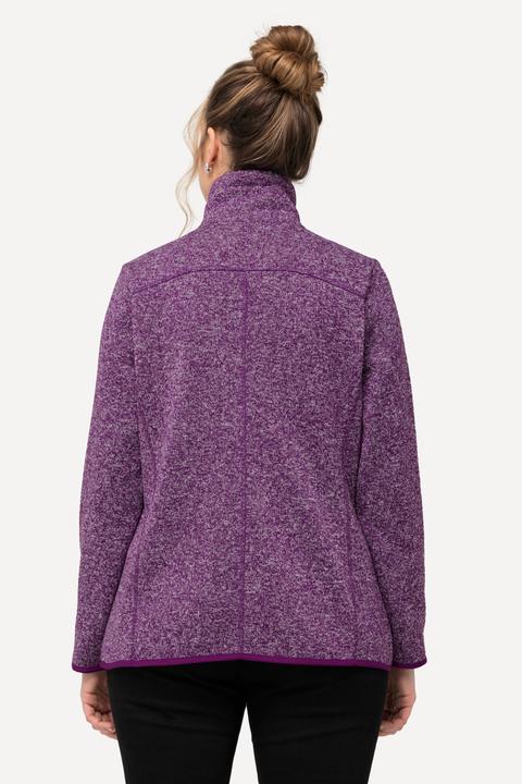 Image du produit Ulla Popken Veste en maille polaire, motif losantes, col montant et poches zippées (62)