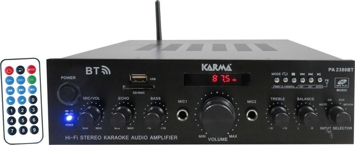 Actual product image Karma Italiana PA 2380BT audio amplifier 4.0 channels Home Wired and wireless Black (Amplifier)
